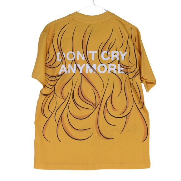 PushButton Yellow Cotton T-Shirt – Anime-Inspired Graphic, "Don't Cry Anymore" - Picture 2 of 7